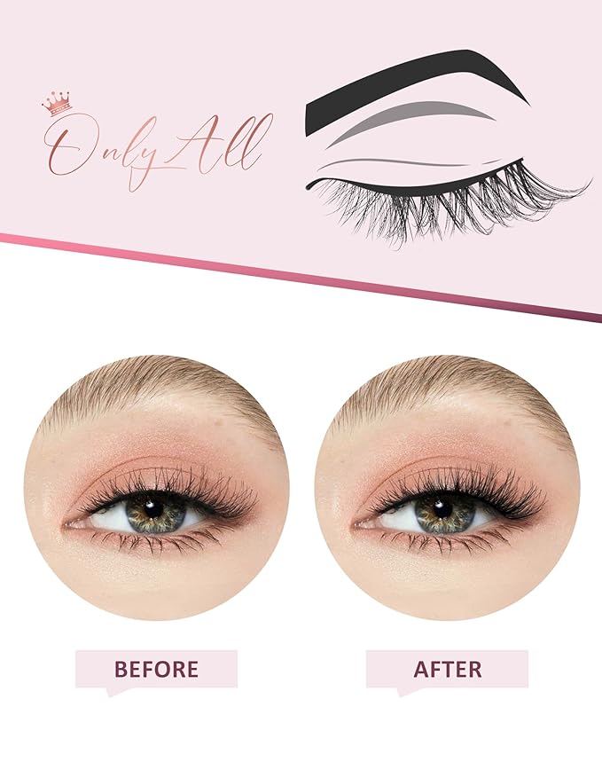 Onlyall Half Eyelashes Corner Lashes Natural Lashes Half Lashes Wispy End Lashes Corner Eyelashes 3/4 Lashes 7 Pairs C19-VivaGrace Women