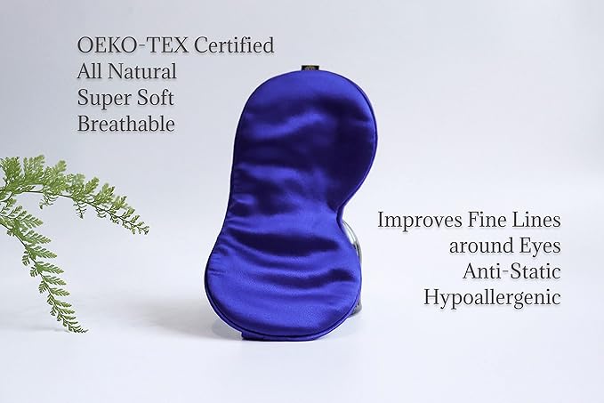 Premium 25 Momme Mulberry Silk Eye Mask for Sleeping (Royal Navy)-VivaGrace Women