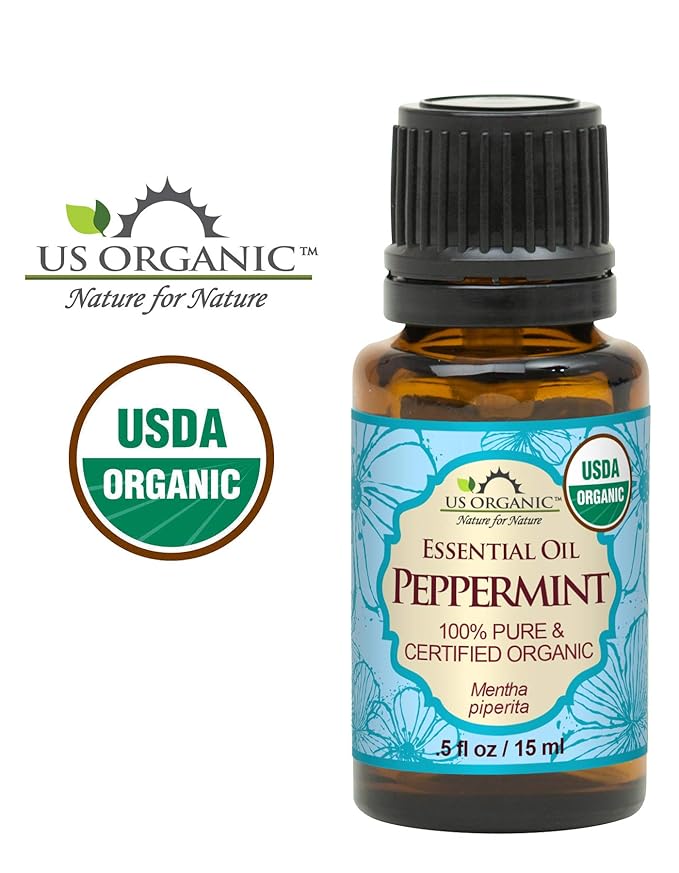US Organic 100% Pure Peppermint Essential Oil - USDA Certified Organic - 15 ml - w/Improved caps and droppers (More Size Variations Available)-VivaGrace Women
