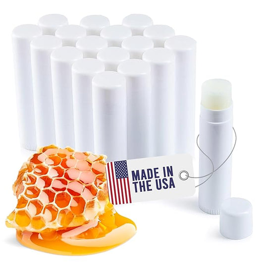 Lip Balm Bulk Unlabeled - Made in USA Bulk Chapstick - Natural Ingredients Vitamin E Shea Butter - Custom Chapstick Bulk For Party & Wedding Favors (18 Count, Honey)-VivaGrace Women
