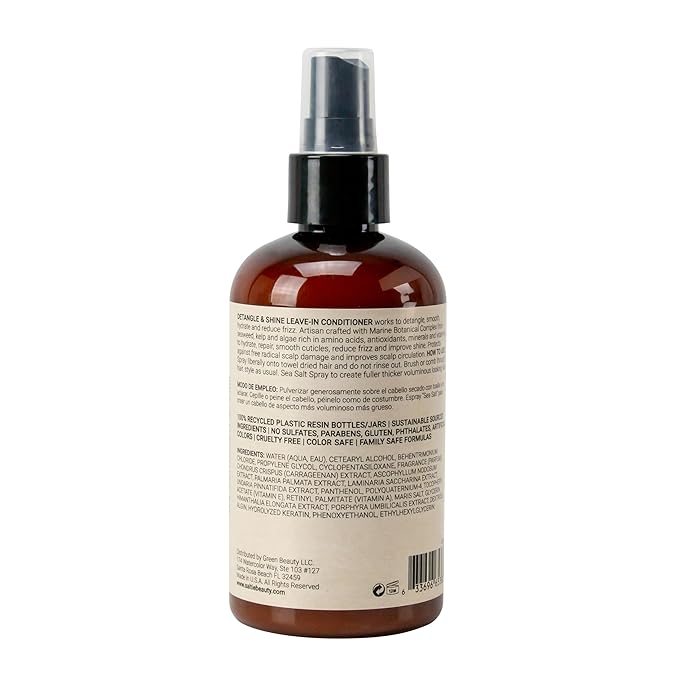 Leave-In Conditioner, 8.5 fl. Oz/250ml - Seaweed, Kelp & Algae Enriched Detangle & Shine Hair Treatment -Ideal For Frizzy and All Hair Type , Protects Scalp-VivaGrace Women