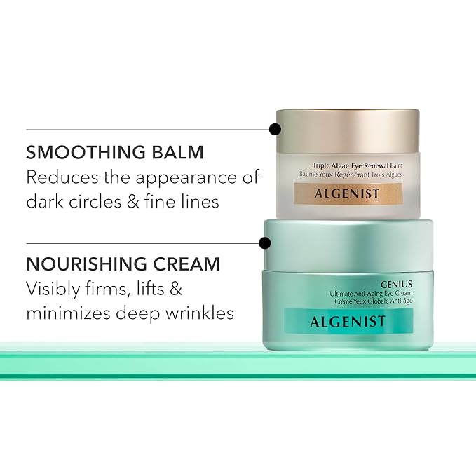 Algenist GENIUS Ultimate Anti-Aging Eye Cream - Firming Under Eye Cream with Vegan Collagen + Microalgae Oil - Helps to Visibly Plump, Smooth and Restore Radiance To Delicate Eye Area (15ml)-VivaGrace Women