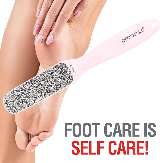 Probelle Double Sided Multidirectional Nickel Foot File Callus Remover - Immediately Reduces calluses and Corns to Powder for Instant Results, Safe Tool (Pink)-VivaGrace Women