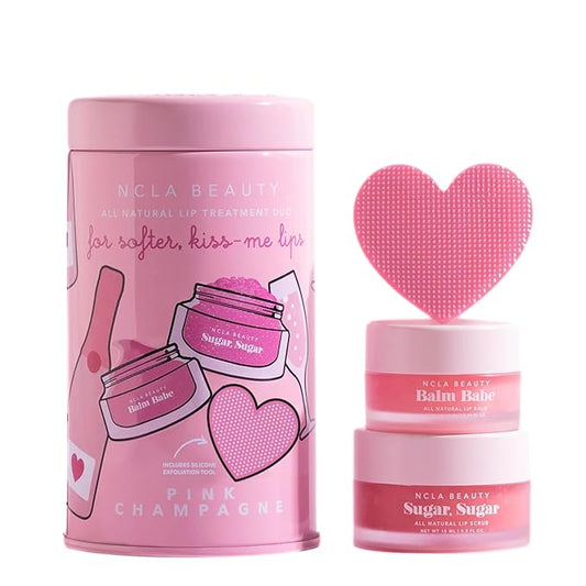 NCLA - Lip Care Set + Lip Scrubber | Clean, Natural, Non-Toxic Beauty (Pink Champagne)-VivaGrace Women