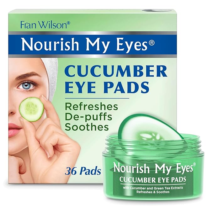 Fran Wilson NOURISH MY EYES Cucumber and Green Tea Pads - 36 Pads each (PACK OF 6) At-Home Spa Treatment to refresh and decrease puffiness under the eyes-VivaGrace Women