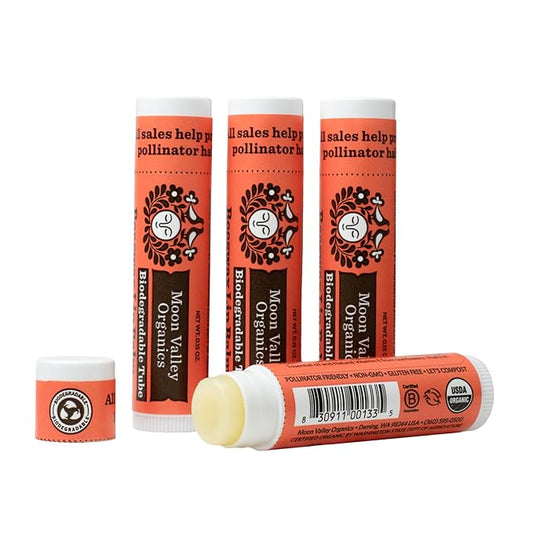 Moon Valley Organics Beeswax Lip Balm for Moisturizing Lips and Cuticles (ZINGY CINNAMON, 4 Count (Pack of 1))-VivaGrace Women