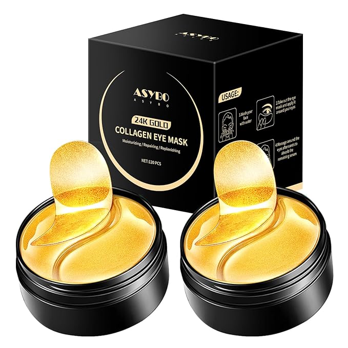 Under Eye Patches, 120 Pcs Golden Under Eye Mask, Eye Treatment Mask for Under Eye Bags, Dark Circles, Puffy Eyes, Fine Lines, Anti-Aging and Anti-Wrinkle, Collagen Eye Mask Skincare-VivaGrace Women