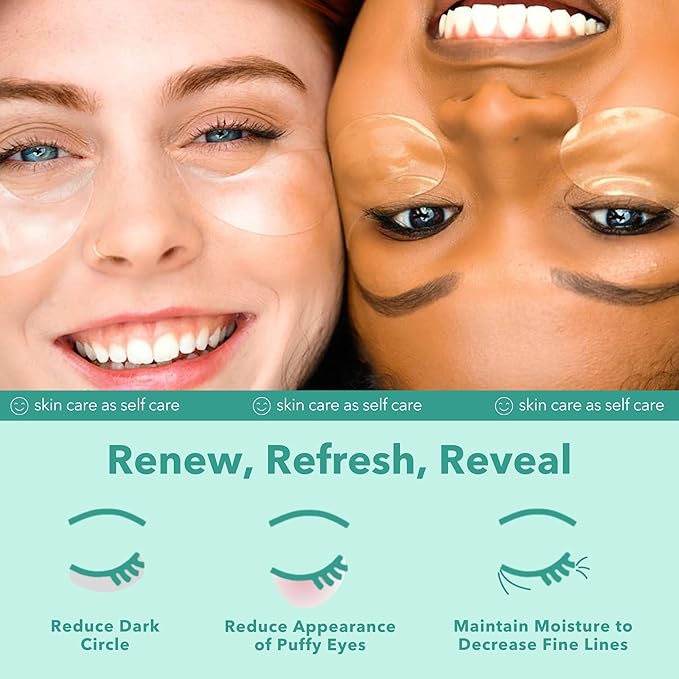 Patchology Rejuvenating Under Eye Gels - Hydrating Eye Mask w/Caffeine, Hydrolyzed Collagen & Centella Asiatica- Under Eye Patches For Dark Circles - Minimize Puffiness & Wrinkle Reducer - 30 Pairs-VivaGrace Women