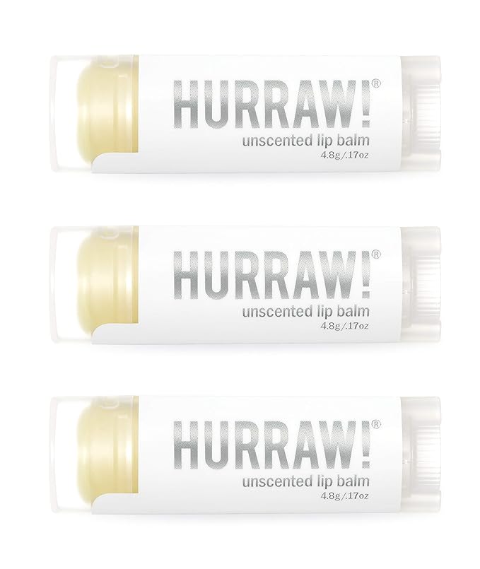 Hurraw! Unscented Lip Balm, 3 Pack: Organic, Certified Vegan, Cruelty and Gluten Free. Non-GMO, 100% Natural Ingredients. Bee, Shea, Soy and Palm Free. Made in USA-VivaGrace Women