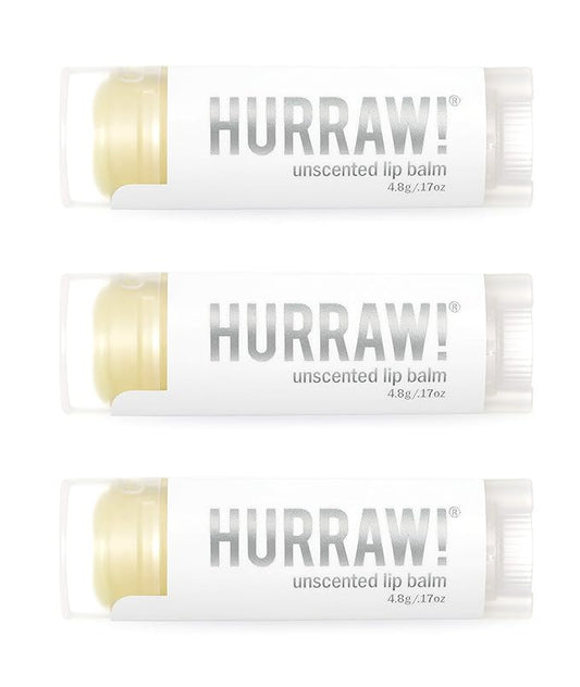 Hurraw! Unscented Lip Balm, 3 Pack: Organic, Certified Vegan, Cruelty and Gluten Free. Non-GMO, 100% Natural Ingredients. Bee, Shea, Soy and Palm Free. Made in USA-VivaGrace Women