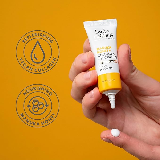 By Nature Eye Cream - Manuka Honey, Collagen, and Probiotics - Hydrating Under Eye Cream for Dark Circles - Skincare from New Zealand - .5oz-VivaGrace Women