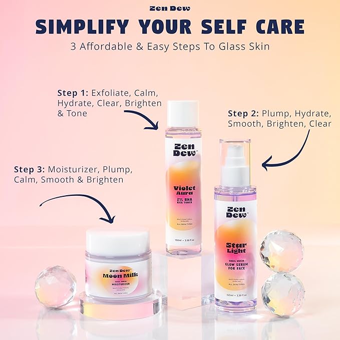Star Light Snail Mucin Face Serum with Blue Light Skin Protection, 3.38 Oz – Silky Smooth Korean Glow Serum that Restores Moisture and Leaves Skin Brighter, Plumper, Soothed and Smooth-VivaGrace Women
