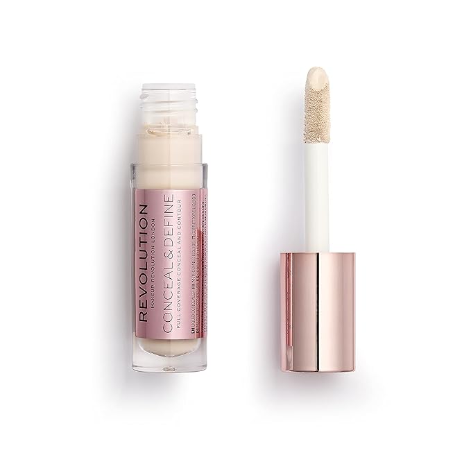 Revolution Beauty, Conceal & Define Concealer, Full Coverage & Lightweight, Long-Lasting Matte Finish, Vegan & Cruelty Free, C2 Fair to Light Skin Tones, 0.14 Oz.-VivaGrace Women