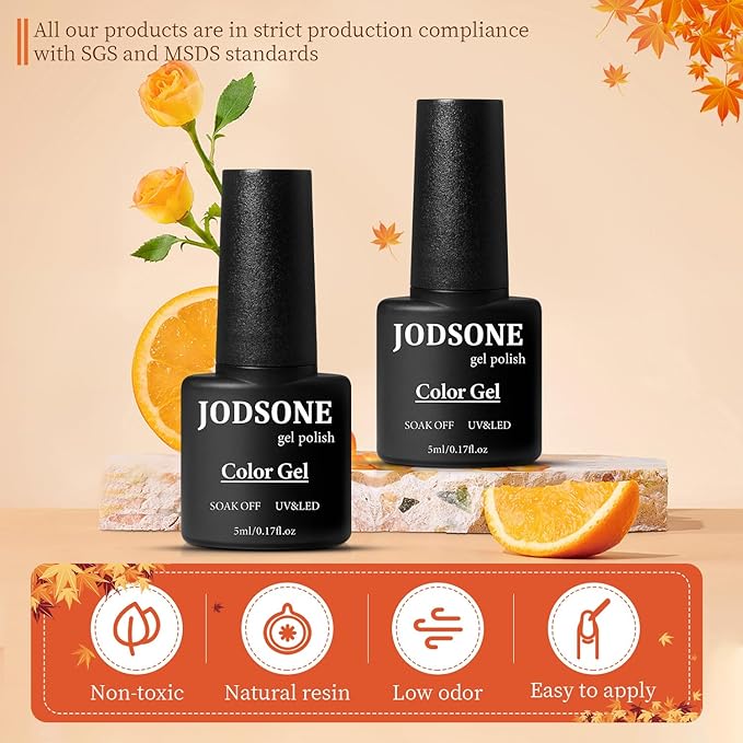 JODSONE 36 Pcs Gel Nail Polish Kit with U V Light of 32 Color Gel Polish Nail Collections Base and Top Glitter Coat Manicure Tools-VivaGrace Women