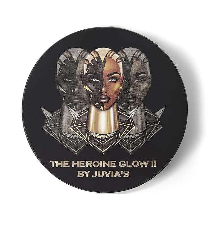 Juvia's Place Highlighter Heroine Glow II - Highlighter Powder, Baked Highlighter, Shimmer Highlighter Makeup, Long-Wearing & Illuminating Cheek Highlighter - Suitable for all skin tones-VivaGrace Women