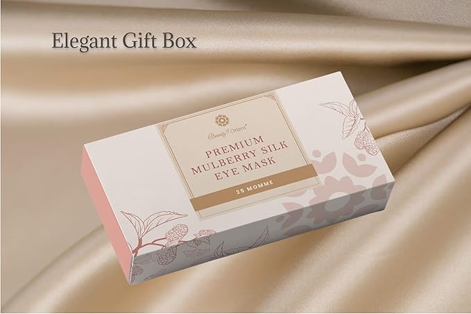 Premium 25 Momme Mulberry Silk Eye Mask for Sleeping (Champagne)-VivaGrace Women