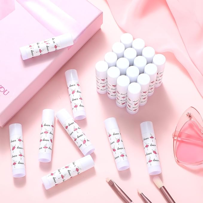 24 Pack Dance Theme Ballet Lip Balms Bulk Moisturizing Lip Balms Back To School Gift Ballet Gifts Lip Balm Christmas Thanksgiving Day Dance Party Thanks Gift for Dancer Girl Woman-VivaGrace Women