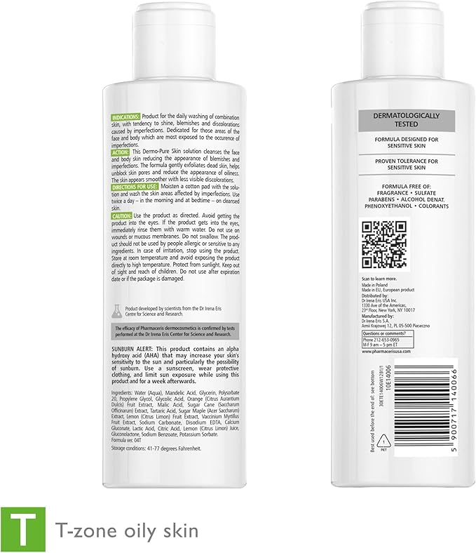 Face & Body Breakout Solution - 3% Mandelic Acid Helps Clarify Blemish & Acne Prone Skin, Face, Back & Chest Pimples Exfoliating & Clearing Treatment, SEBO-ALMOND-CLARIS, 6.42 fl oz-VivaGrace Women