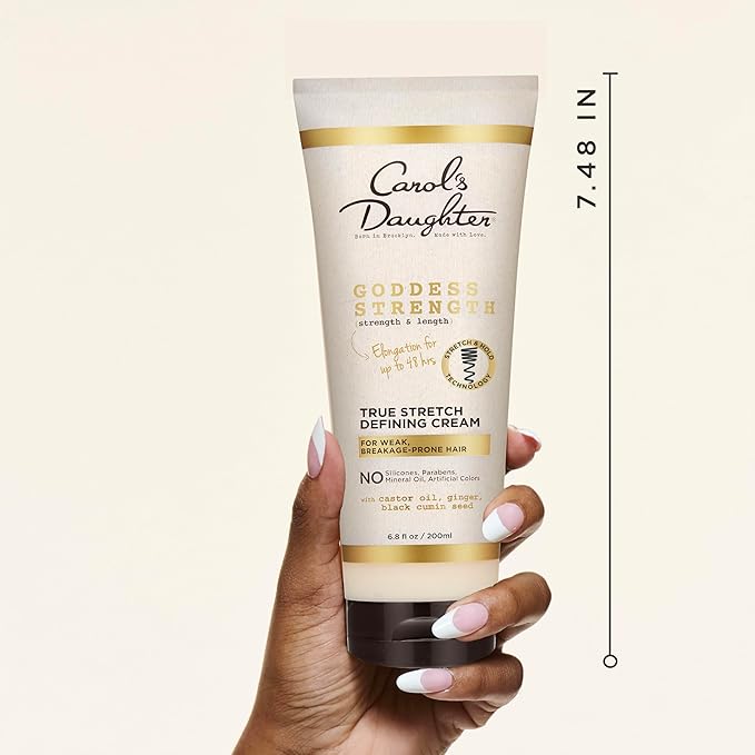 Carol's Daughter Goddess Strength True Stretch Defining Hair Cream For Waves, Coils and Curls, Curl Defining Cream with Castor Oil, 6.8 Fl Oz-VivaGrace Women