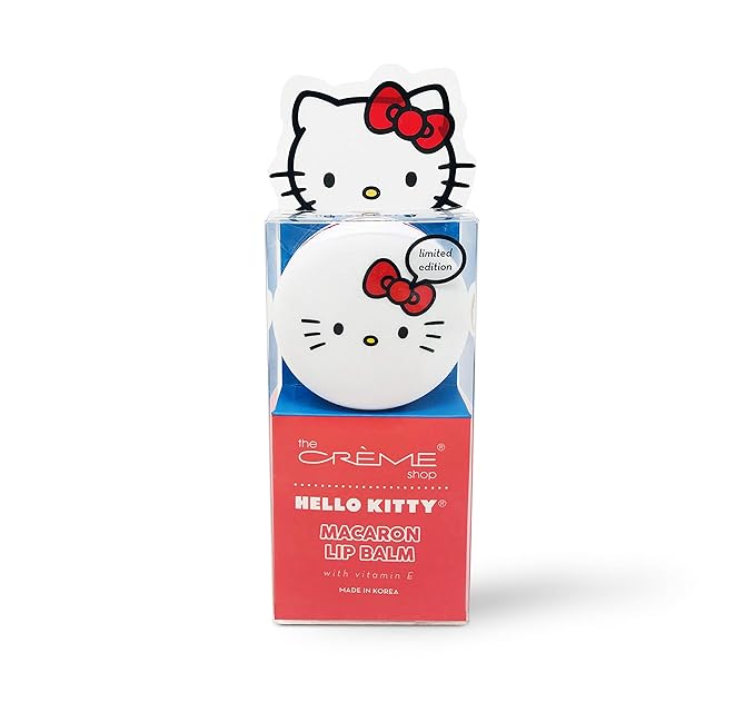 The Crème Shop x Sanrio Macaron Lip Balm (Hello Kitty Mixed Berry) Korean Cute Scented Pocket Portable Soothing Advanced Must-Have on-The-go-VivaGrace Women