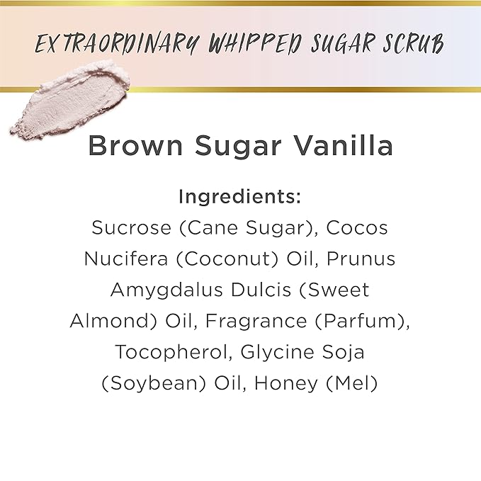LALICIOUS Brown Sugar Vanilla Sugar Scrub, Exfoliating Body Scrub, Moisturizing Extraordinary Whipped Body Exfoliator, Gentle Exfoliating Body Scrubber Exfoliator for Radiant Skin, No Parabens - 16oz-VivaGrace Women
