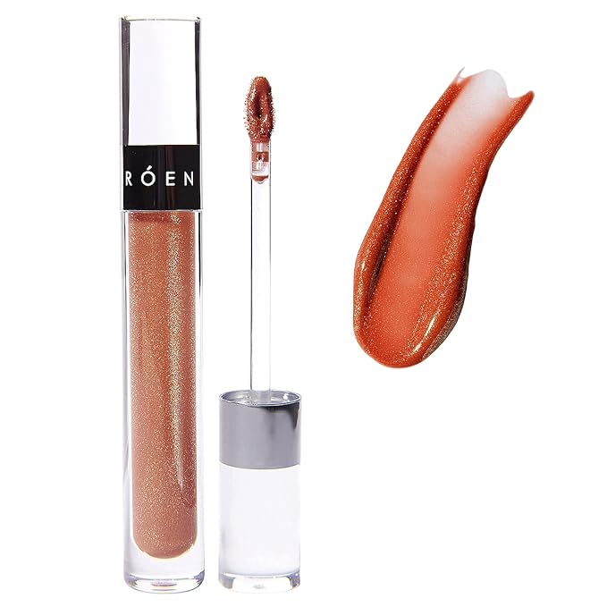 ROEN - Natural Kiss My Liquid Lip Balm Shimmer | Vegan, Cruelty-Free, Clean Makeup (BOWIE - Shimmery Nude-Rose)-VivaGrace Women