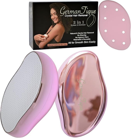 Crystal Hair Eraser,Natural Crystal Hair Remover,Reusable Painless Nano Glass Hair Removal Device Without Shaver,Gentle Crystal Epilator and Exfoliator for Soft Silky Skin(Light Pink)-VivaGrace Women