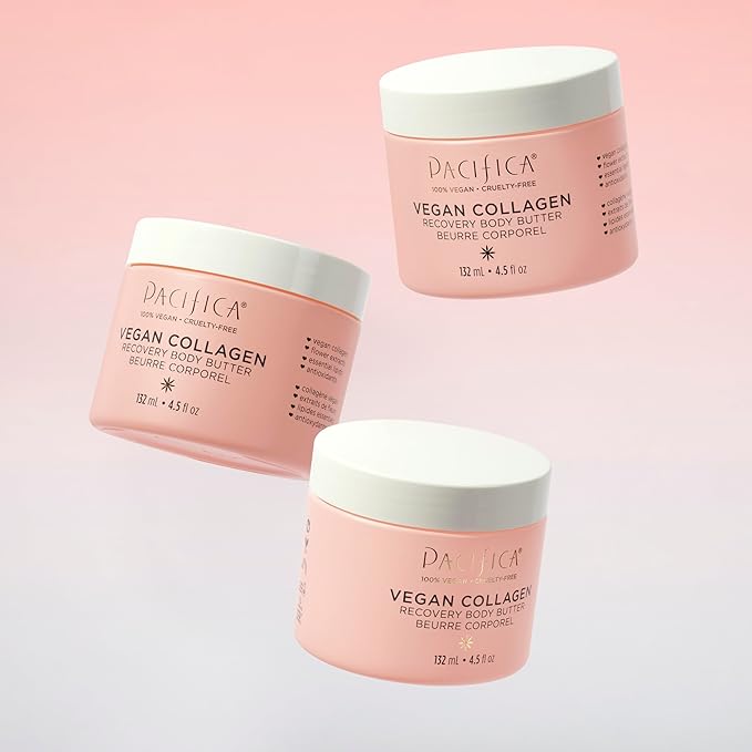 Pacifica Beauty | Vegan Collagen Body Butter | Hydrating, Nourishing, Moisturizer | Long-Lasting Hydration | Cream Lotion for Dry Skin | Light Floral Scent | Paraben Free | Vegan + Cruelty Free-VivaGrace Women
