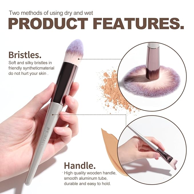 BS-MALL Makeup Brush Set 18 Pcs Premium Synthetic Foundation Powder Concealers Eye shadows Blush Makeup Brushes with black case-VivaGrace Women