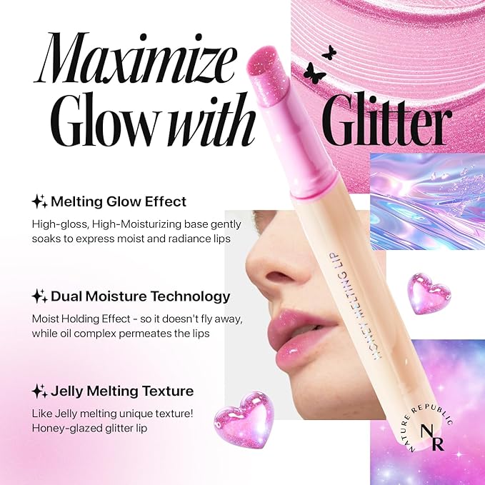 Nature Republic HONEY MELTING LIP 13-14 GLITTER (AURORA GLITTER)-VivaGrace Women