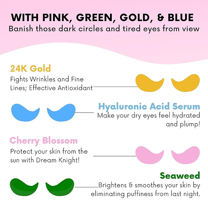 Under Eye Patches For Puffy Eyes (40 Sets) With Bonus Lip Masks - Under Eye Patches for Dark Circles and Puffiness - Under Eye Mask Treatment - Hydrating 4 Flavors Eye Masks - Reduce Dark Circles-VivaGrace Women