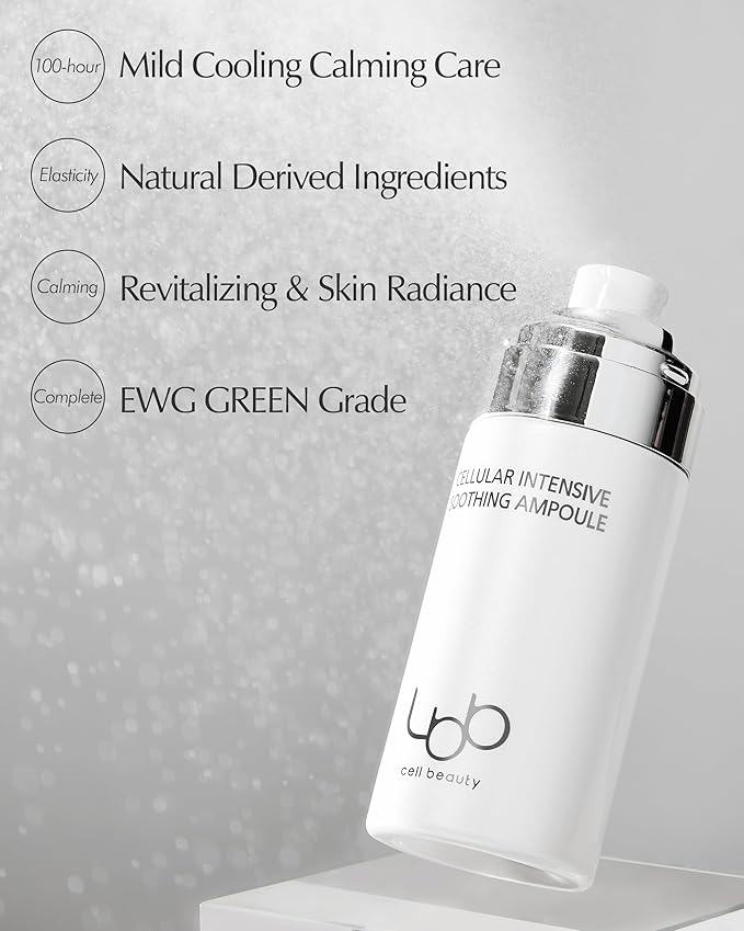 LBB Cellular Intensive Soothing Ampoule - Vegan Moisture Glow Calming Face Spray Serum - Skin Balancing, Radiance, Moisturizing - Tangerine Cellular Red Ginseng, Prebiotics 2.03 fl.oz.-VivaGrace Women