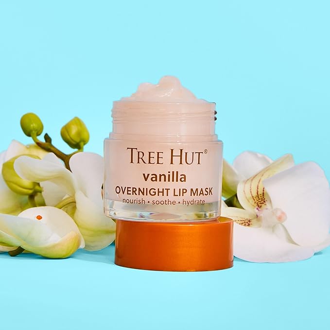 Tree Hut Vanilla Overnight Lip Mask | Leave on Overnight & Wake up to Soft, Hydrated Lips | Elevate your Self Care Routine | .6 oz.-VivaGrace Women