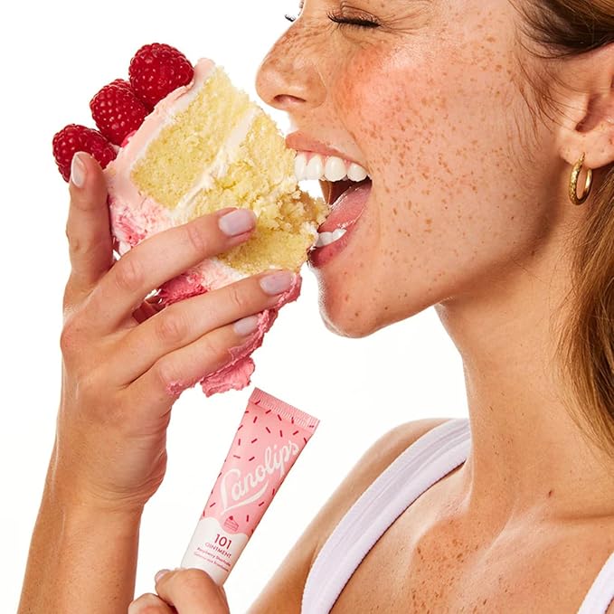 Lanolips 101 Delicious Rasberry Shortcake - Lip Balm with Vitamin E Oil and Lanolin for Lip Hydration - Naturally Flavored Lanolin Lip Balm for Very Dry Lips - Dermatologist Tested (.35 Oz)-VivaGrace Women