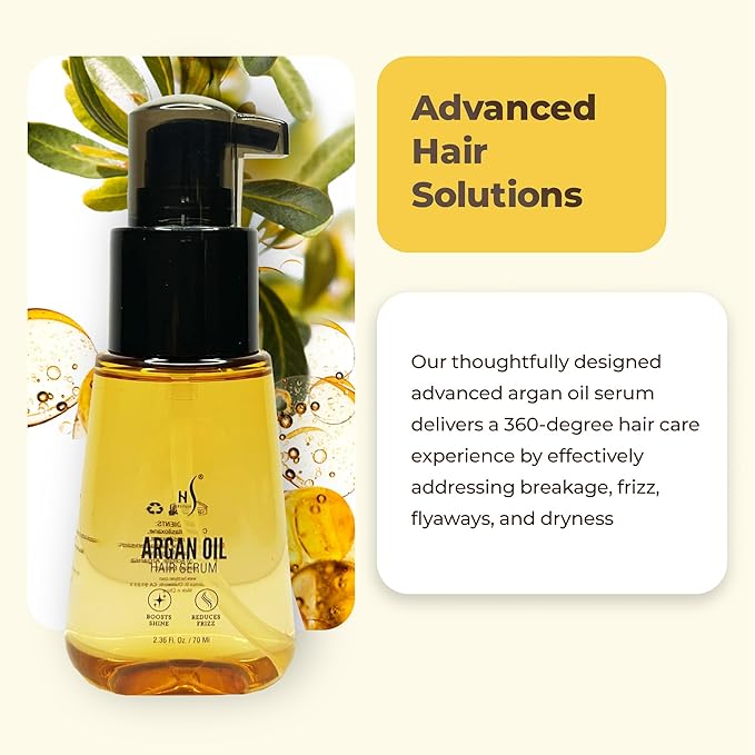HerStyler Advanced Argan Oil Hair Serum for Women - Anti Frizz Serum for Hair - for Frizzy, Dry and Damaged Hair - Nourishing - 2.36 Fl Oz / 70 Ml (1 Pack)-VivaGrace Women