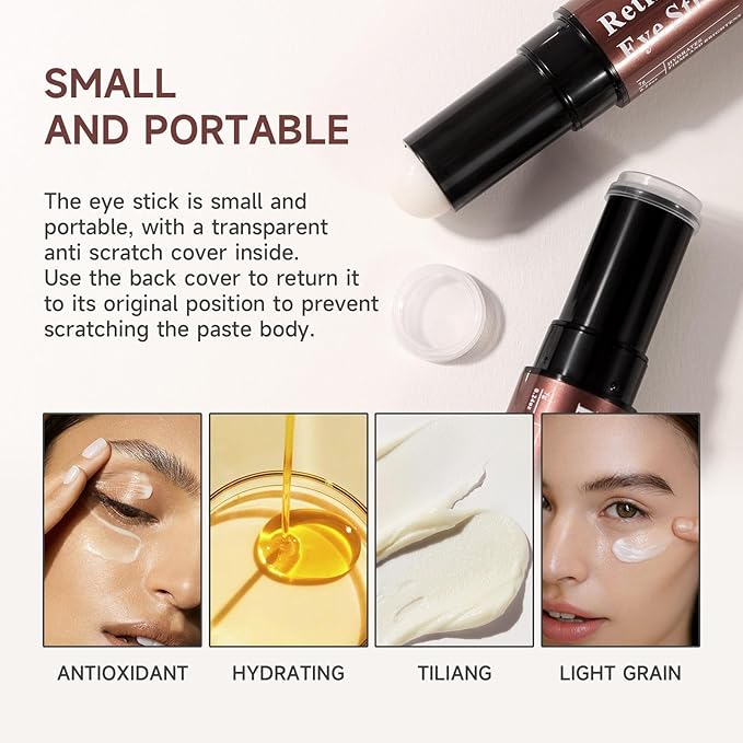 Retinol Eye Stick Retinol Eye Cream for Dark Circles and Puffiness Under Eye Cream Anti Aging Hydrates Moisturises Reduces Fine Lines Rejuvenates Skin-VivaGrace Women