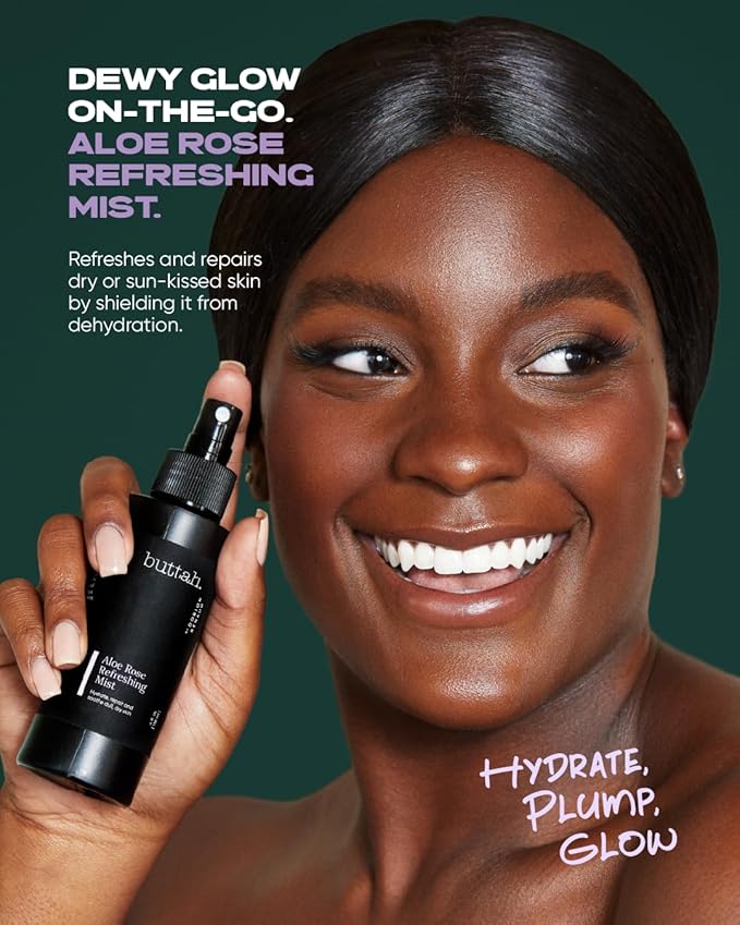 Buttah Skin by Dorion Renaud Aloe Rose Refreshing Mist 4oz - Hydrating Rose Water Face Spray - Refreshing Aloe Facial Mist - Naturally Based Skin Care for Men & Women - Black-Owned Skincare-VivaGrace Women