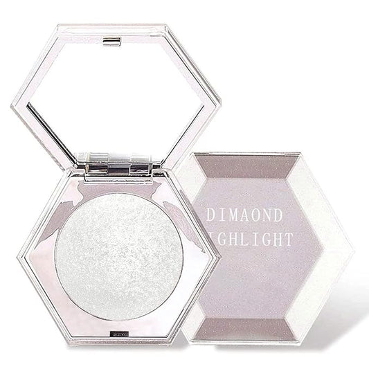 Erinde White Silver Face Highlighter Makeup Palette, Shimmer Glitter Highlighter Powder for Face Body, Natural Glossy Highlight Makeup Illuminator Highlighter Palette, Long-Lasting, Lightweight, 01#-VivaGrace Women
