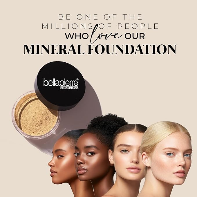 bellapierre Mineral Foundation SPF 15 - Loose Powder Foundation | Vegan & Cruelty Free Natural Makeup | Full Coverage Matte Finish | Hypoallergenic | Oil & Talc Free - 0.32 Oz - Mocha-VivaGrace Women