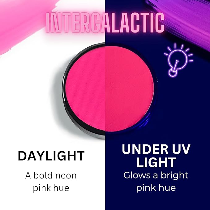 Mehron Paradise FX UV Neon Glow – Neon UV Intergalactic 1.4 oz | Water Activated Black Light UV Paint for Raves, Costumes, SFX, Halloween, Stage, Theater & Cosplay-VivaGrace Women