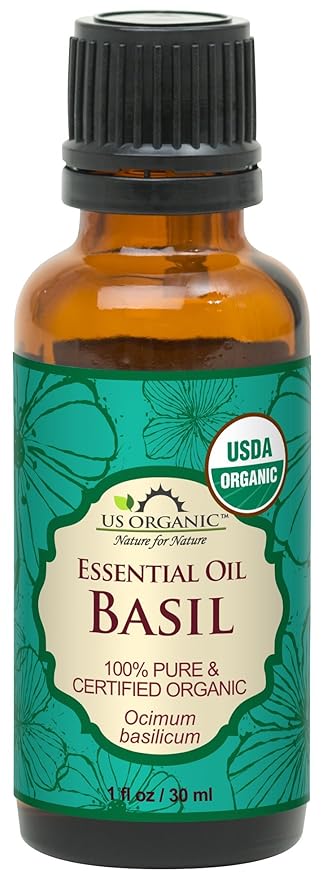 US Organic 100% Pure Basil Essential Oil - USDA Certified Organic, Steam Distilled W/Euro droppers (More Size Variations Available) (30 ml / 1 fl oz)-VivaGrace Women