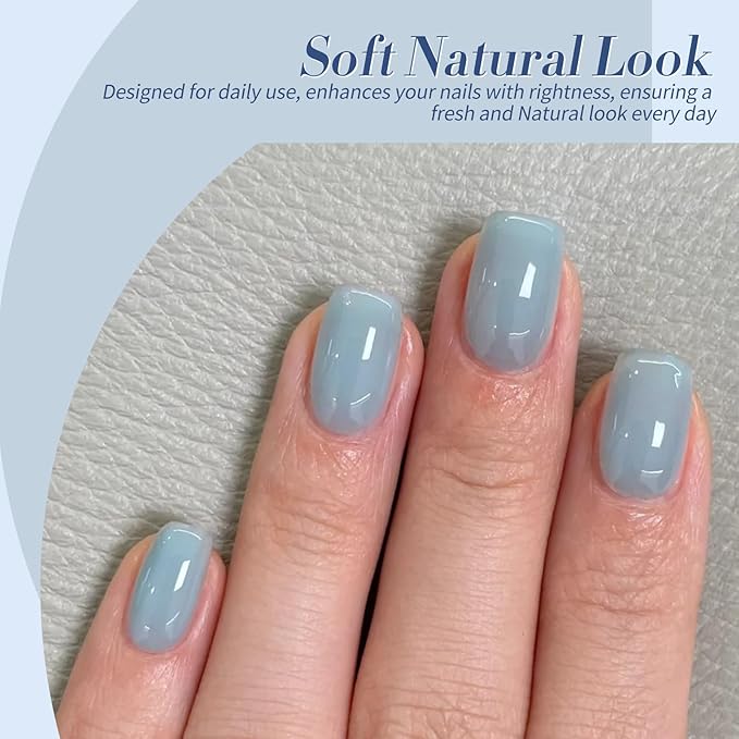 BORN PRETTY Jelly Blue Gel Nail Polish Set 6 Colors Translucent Light Blue Baby Blue Royal Blue Reflective Glitter Blue Nail Gel Kit Soak Off Nail Art Manicure Design Home Salon Holiday Gift-VivaGrace Women