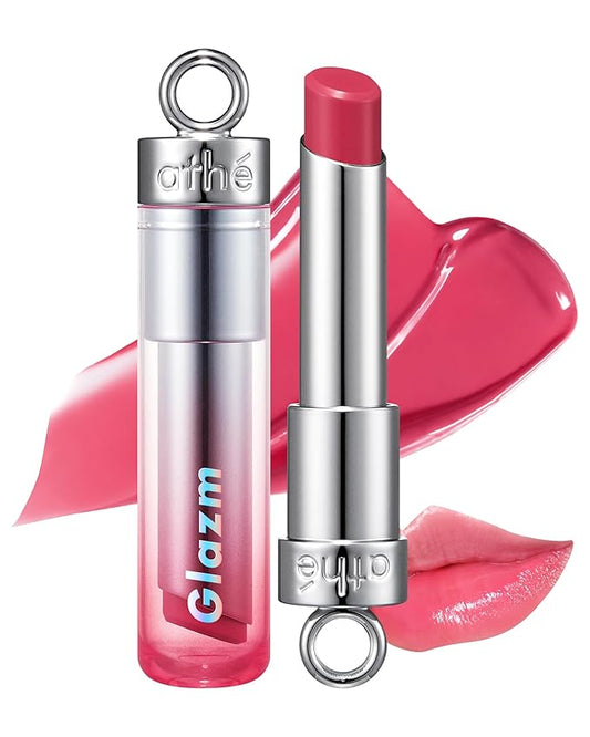 ATHE Glazm Lipbalm Stick - Vegan Glow Korean Lip Balm - Plumping, Volumizing & Highly Pigmented Lipstick - Soft Melting, Buildable Formula - Plant-Derived, Cruelty-Free, 0.12oz. (05 Pinkstan)-VivaGrace Women