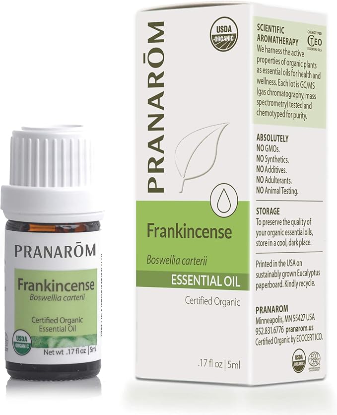 Pranarom USDA Certified Organic Frankincense Essential Oil (5ml), 100% Pure Undiluted Therapeutic Grade from Somalia for Aromatherapy, Diffuser, Skincare, Relaxation, Meditation-VivaGrace Women