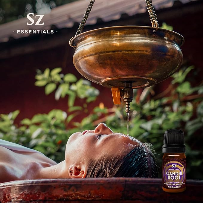 Gandhi Root Essential Oil, 100% Pure Sugandh Mantri Oil, Steam Distilled from Homalomena Aromatica - Sweet & Woody Scent w/Earthy Overtones - Therapeutic Grade & Vegan - 0.17oz (5ml)-VivaGrace Women