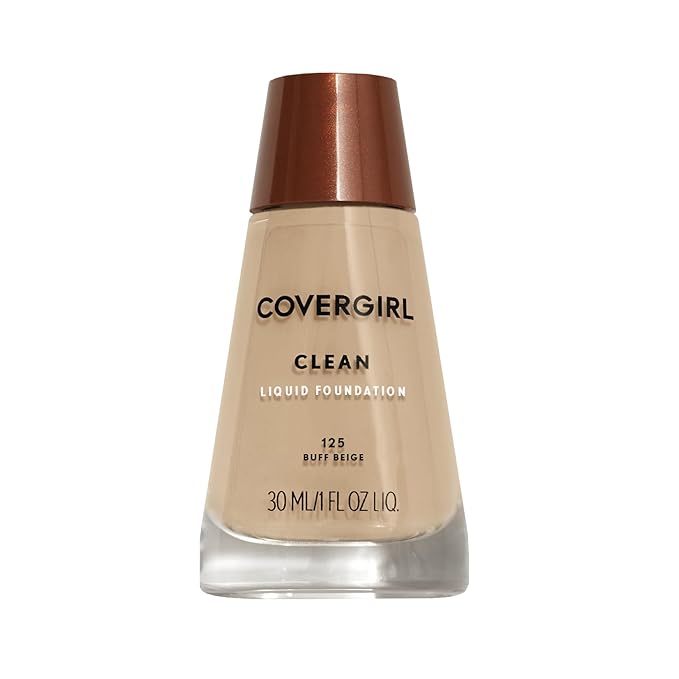 COVERGIRL Clean Normal Skin Foundation (Packaging May Vary) , 125 BUFF BEIGE, 1 Fl Oz (Pack of 1)-VivaGrace Women