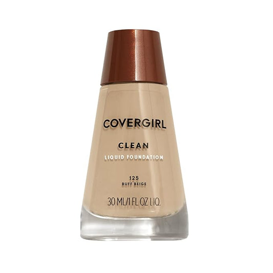 COVERGIRL Clean Normal Skin Foundation (Packaging May Vary) , 125 BUFF BEIGE, 1 Fl Oz (Pack of 1)-VivaGrace Women