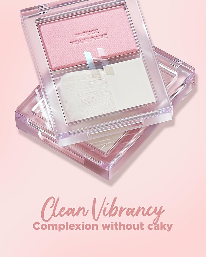 HOLIKA HOLIKA Infusing Blush with Brush - Lightweight, Smooth, Blendable Cheek Blusher, Sebum-Control, Natural Pore Coverage, Built-In Brush, Long-Lasting Pigment for Romantic Mood (04 MOOR)-VivaGrace Women