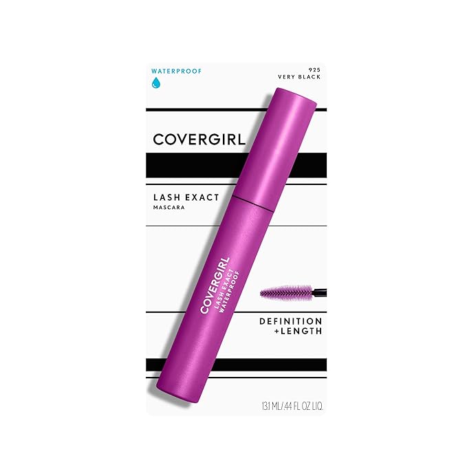 COVERGIRL Lash Exact Mascara Waterproof, Very Black, .44 Oz (packaging may vary) (Pack of 2)