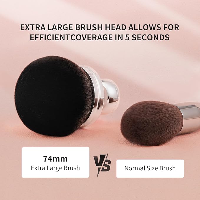 docolor Extra Large Body Makeup Brush For Self Tanner, 3 Inch Width Self Tanning Brush Kabuki Brush, Soft synthetic hair, for Foundation, self-tanners, bronzer, sun blocks, powder, For Face and Body-VivaGrace Women